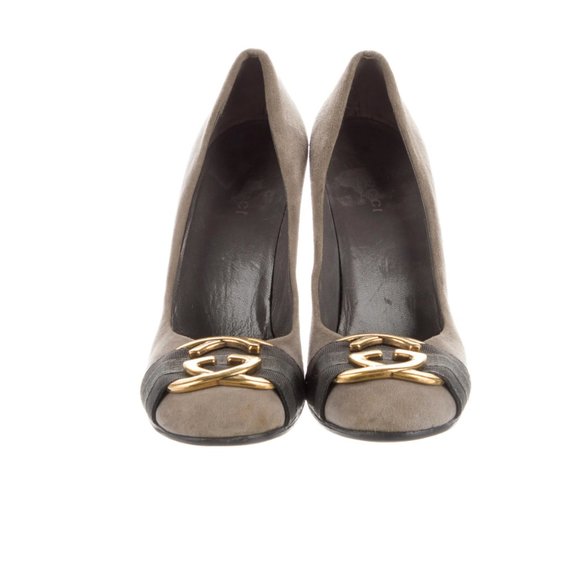 GUCCI Web Accent GG logo Marmont Suede Pumps Size: 6.5 | IT 36.5 - Picture 1 of 10